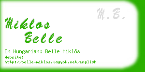 miklos belle business card